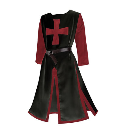 Men's Crusader Style Outfit Set: Shirt, Waist Belt, Helmet