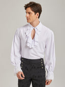 Men's Gothic Medieval Ruffle Shirt with Flare Cuffs