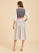 Oktoberfest Grey Dirndl Dress with Deer Print Apron