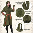 Women's Olive Green Hooded Elf Ranger LARP Costume Set