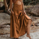 Retro Style Cotton Basic Wrap Skirt with Two Way Wear Design - Retrorobe