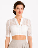 Oktoberfest Traditional Dirndl Blouse Lace Top