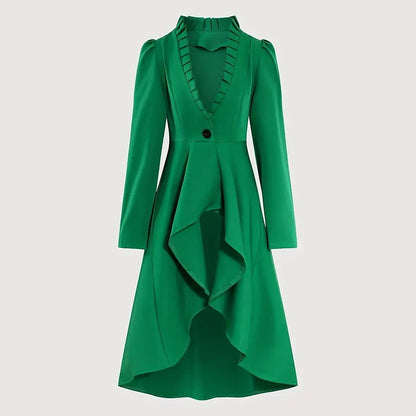 Steampunk High - Low Hem Long Jacket Dress