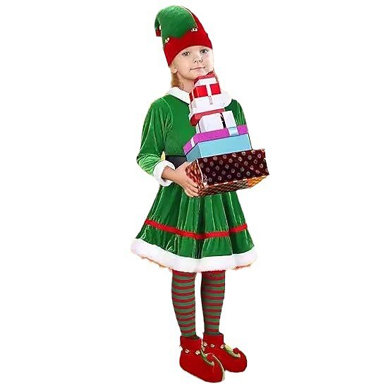Girls' Christmas Elf Dress Costume