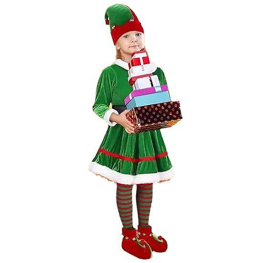Girls' Christmas Elf Dress Costume