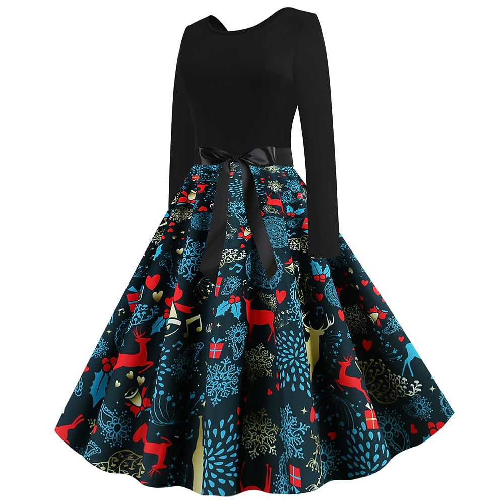 Xmas Fit & Flare A-Line Dress