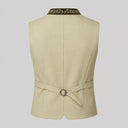 Set da uomo composto da gilet tradizionale marrone anni '20 e berretto da newsboy, 2 pezzi