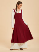 Women's Burgundy Medieval Overdress Costume Set