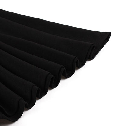 Women's 1950s Contrast Color Block Lapel Collar Belted A-Line Dress