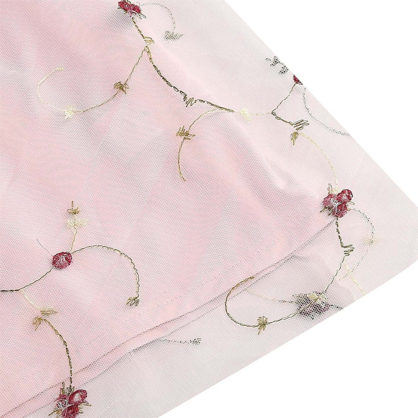 Embroidered Tie Strap Midi Dress