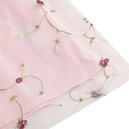 Embroidered Tie Strap Midi Dress