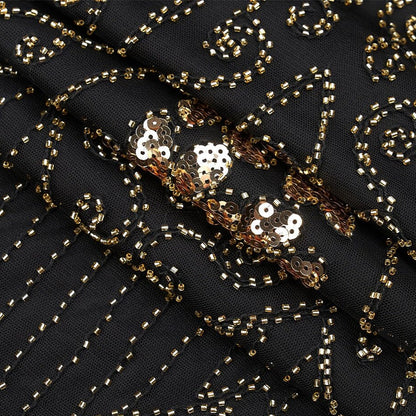 Art Deco V-Neck Flapper Dress with Accessories Set