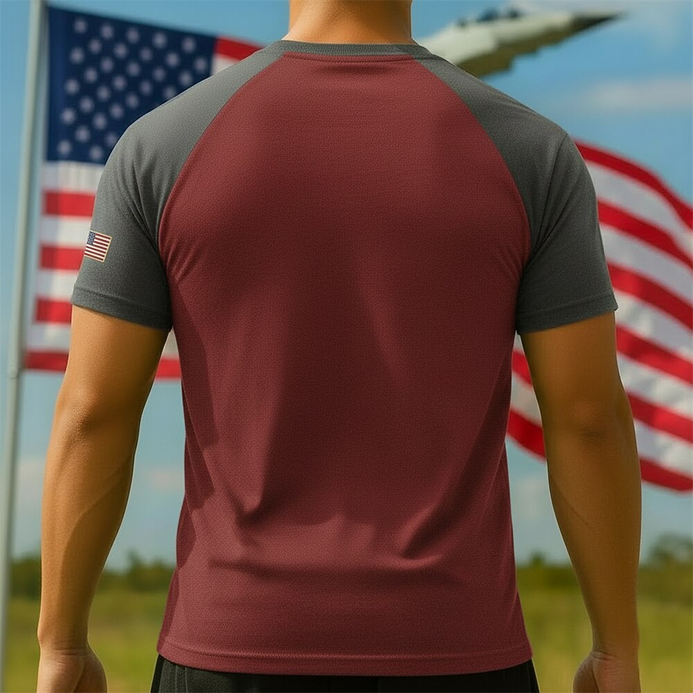 Men's American 250th Liberty Bell American Flag Patriotic Printed T-shirt