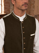Set da uomo composto da gilet tradizionale marrone anni '20 e berretto da newsboy, 2 pezzi