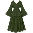 Renaissance Dress Embroidery Bell Sleeves A-Line Dress - Retrorobe