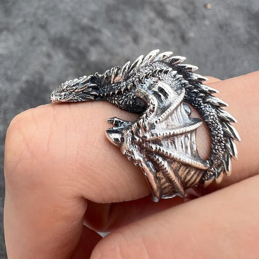 2 PCS Viking Style Dragon Alloy Rings