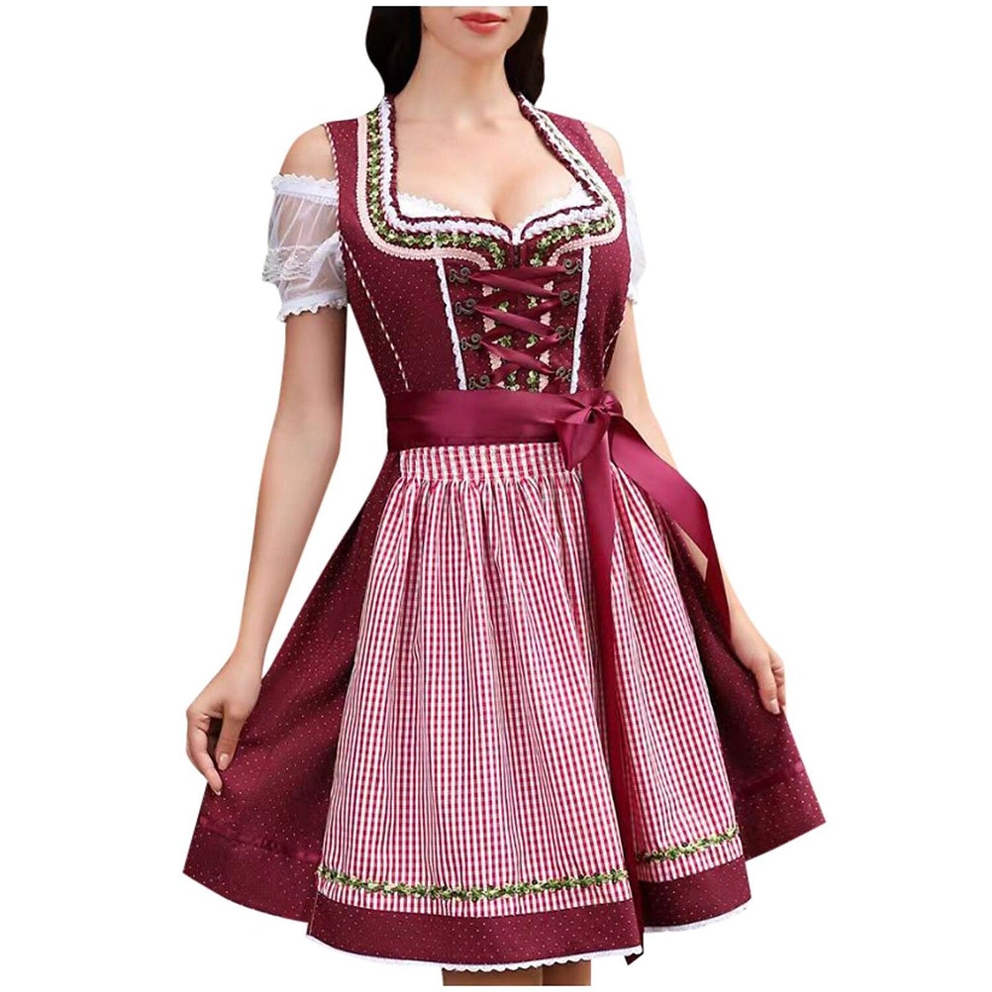 Oktoberfest 3-Piece Dirndl with Apron & Blouse