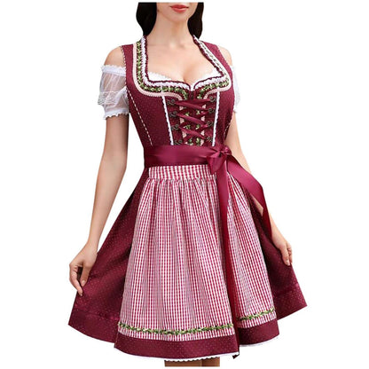 Oktoberfest 3-Piece Dirndl with Apron & Blouse