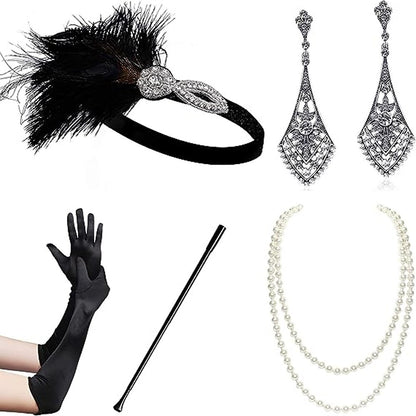 6Pcs 1920s Flapper Art Deco Accessories Set