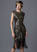 Art Deco Sequin Tassel Flapper Cocktail Dress