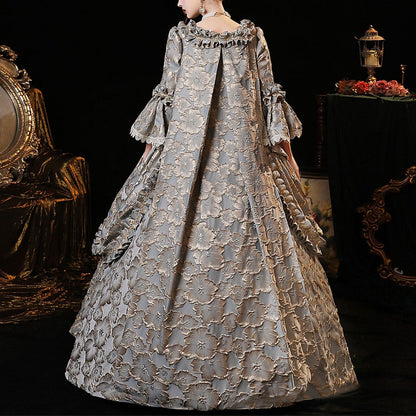 Rococo Floral Brocade Style Gown Robe à la Française - Retrorobe