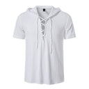 Pirate Style Short Sleeve Hooded Shirts - Retrorobe
