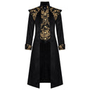 Men's Black & Gold Gothic Victorian Long Coat Costume Set