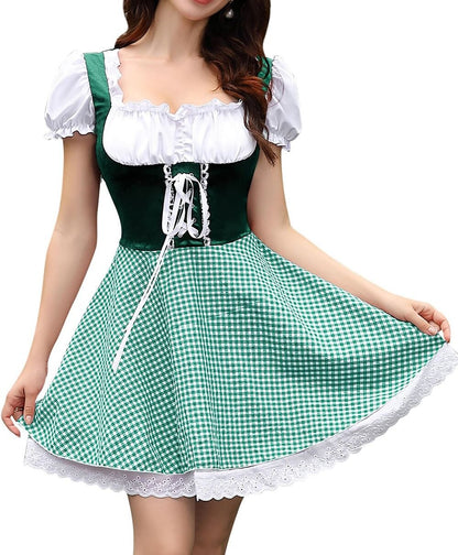 Oktoberfest Beer Costume Dress Dirndl Apron Set