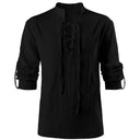 Men's Burgundy Renaissance Long Vest 3-Piece Costume Set