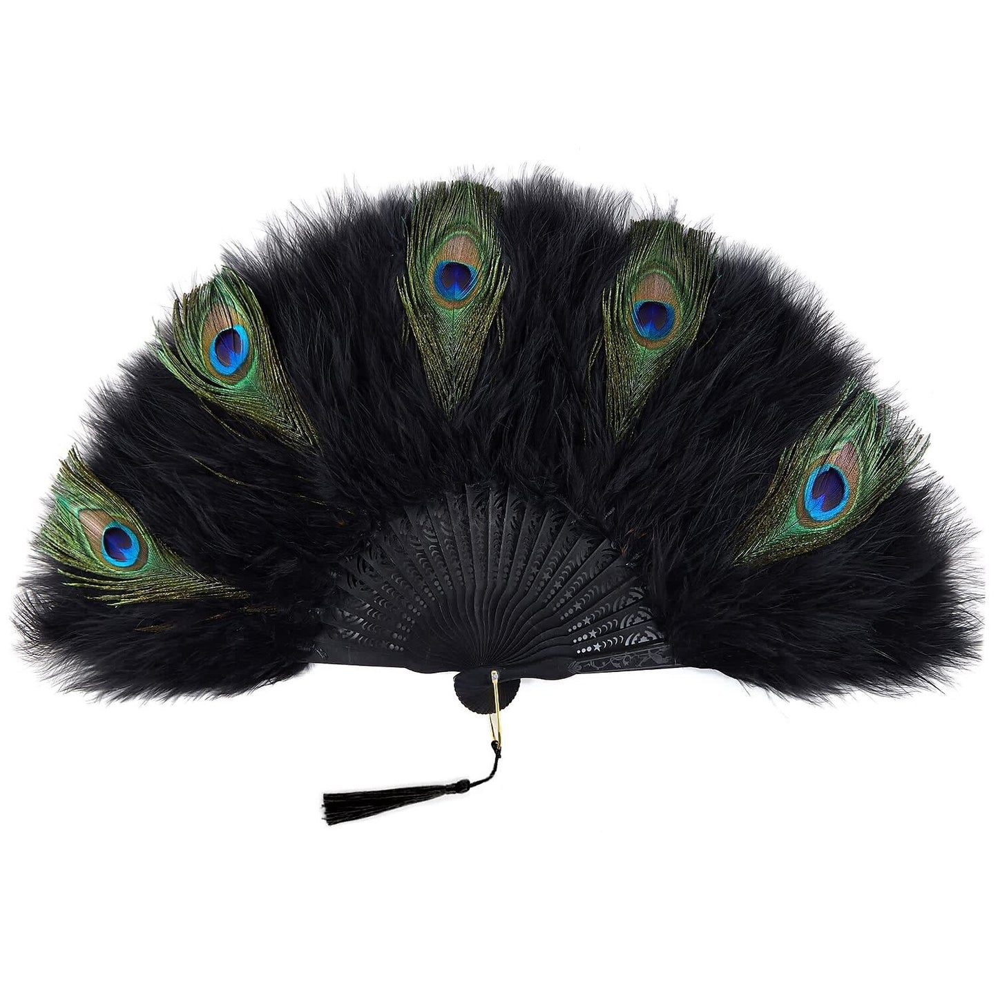 1920s Black Peacock Fan