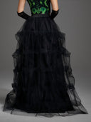Women's Gothic High-Low Ruffle Tulle Halloween Skirt
