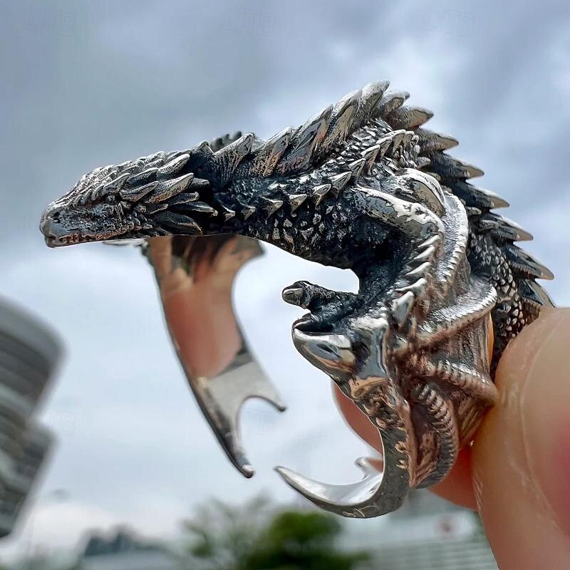 2 PCS Viking Style Dragon Alloy Rings