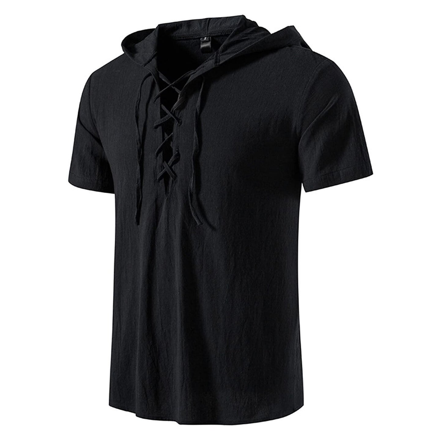 Retro Viking Style Short Sleeve Hooded Shirts