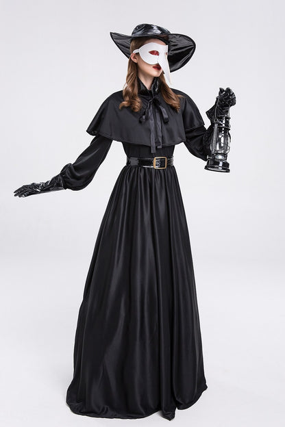Cape de costume de médecin de la peste pour femme