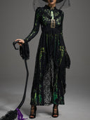 Women's Gothic Lace High-Low Tailcoat Halloween Dress
