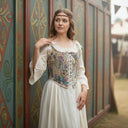 Renaissance Floral Corset Bodice for Cottagecore Outfits