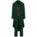 Men's Green Plaid-Front Victorian Gentleman 4-Piece Costume Set