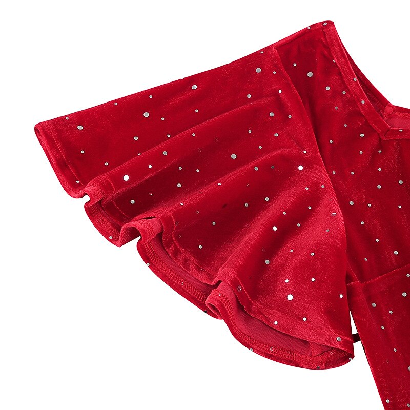 Red Sparkling Xmas A-Line Dress