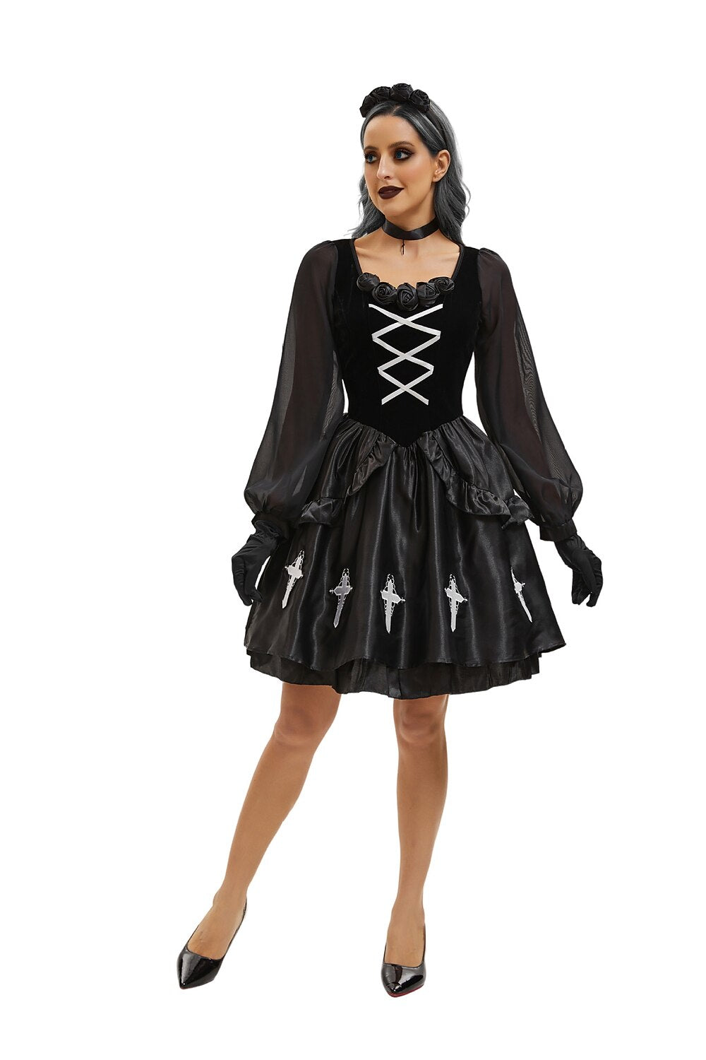 Gothic Lolita Witch Vampire Velvet Cross