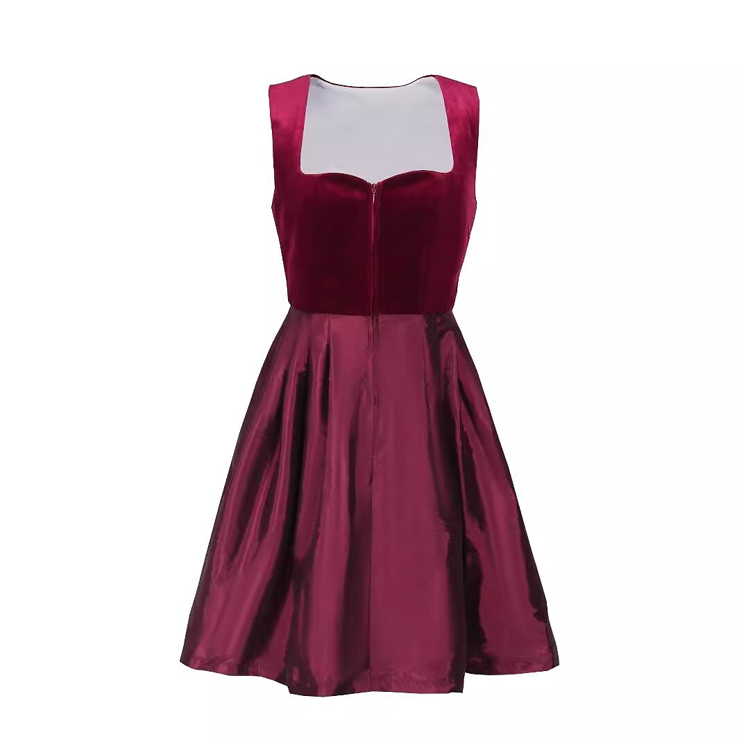 Oktoberfest Burgundy Traditional Dirndl Dress with Apron