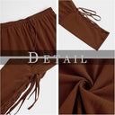 Men's Brown Pirate Costume Set with Burgundy Sash