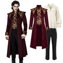 Men's Burgundy & Gold Baroque Vampire Costume Set