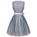 Oktoberfest Gray Dirndl Dress with Pink Lace Apron - Retrorobe