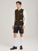 Men’s Oktoberfest Trachten Waistcoat with Embroidery