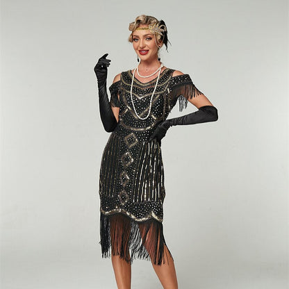 Sequin Art Deco Flapper Dress