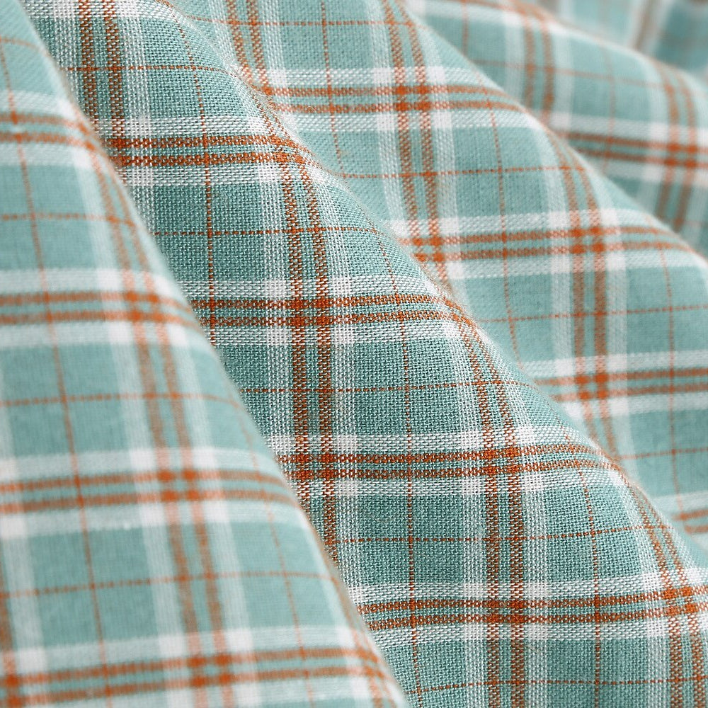 Women's 1950s Plaid Checkered Bow Tie Neck Swing Dress