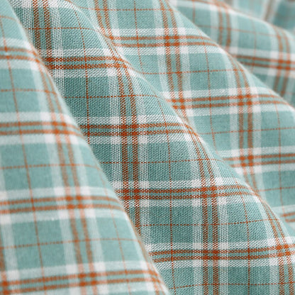 Women's 1950s Plaid Checkered Bow Tie Neck Swing Dress