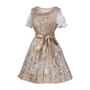 Oktoberfest Champagne Gold Dirndl Dress with Apron and Blouse - Retrorobe