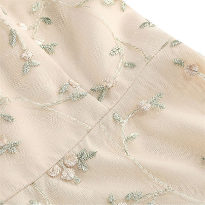 Floral Embroidered Halter Midi Dress