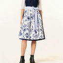 Oktoberfest Blue Floral Print Dirndl Dress with Apron - Retrorobe